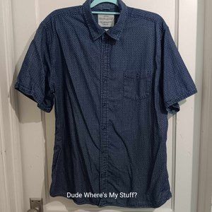 ORIGINAL WEATHERPROOF - MEN'S SHORT SLEEVE CASUAL - BLUE & SILVER - SIZE XL